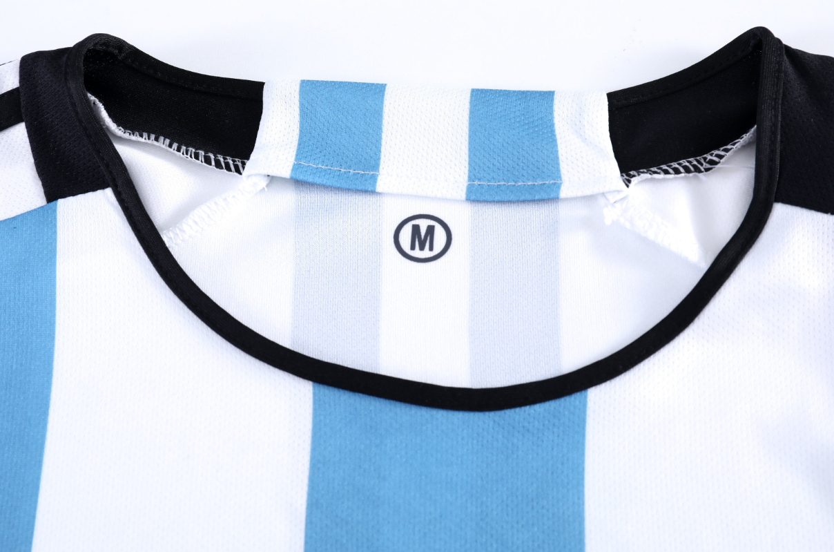 Custom Light Blue and White Striped Football Uniform - Sizes S to 3XL