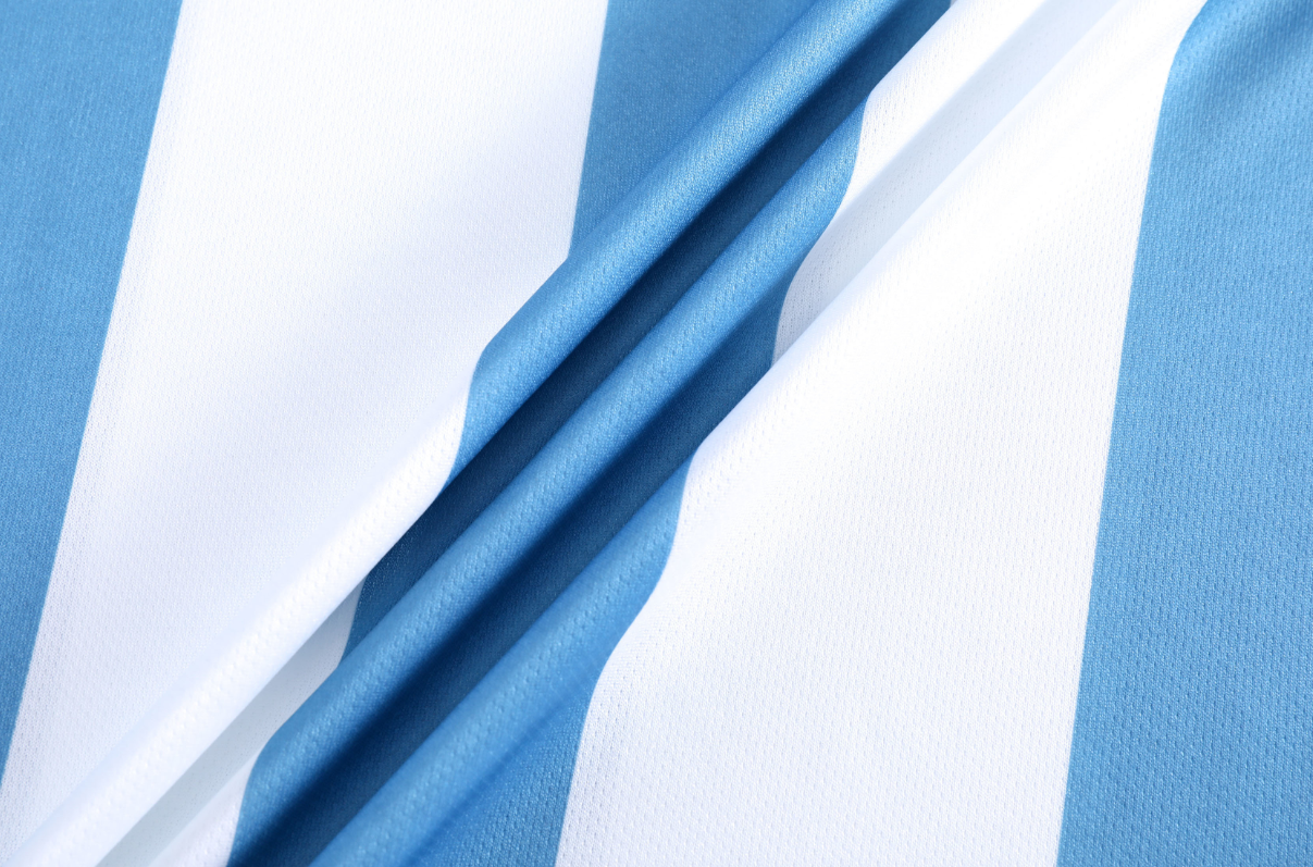 Custom Light Blue and White Striped Football Uniform - Sizes S to 3XL