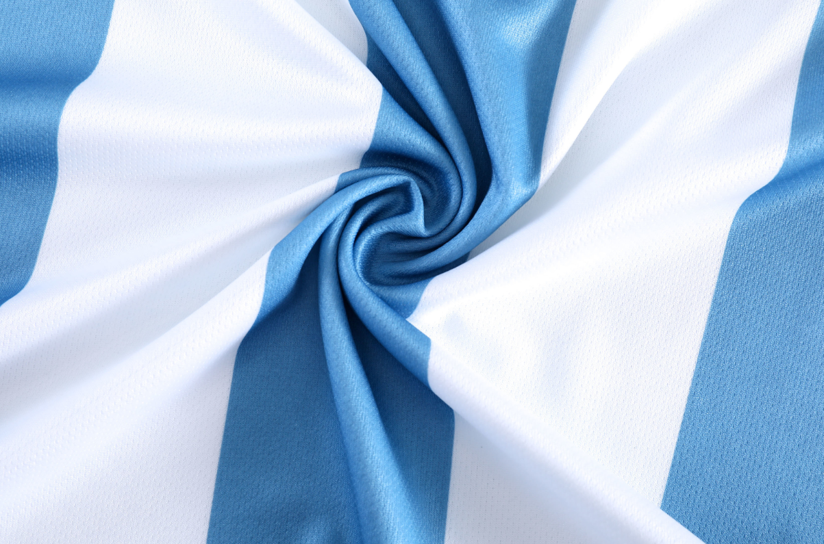 Custom Light Blue and White Striped Football Uniform - Sizes S to 3XL