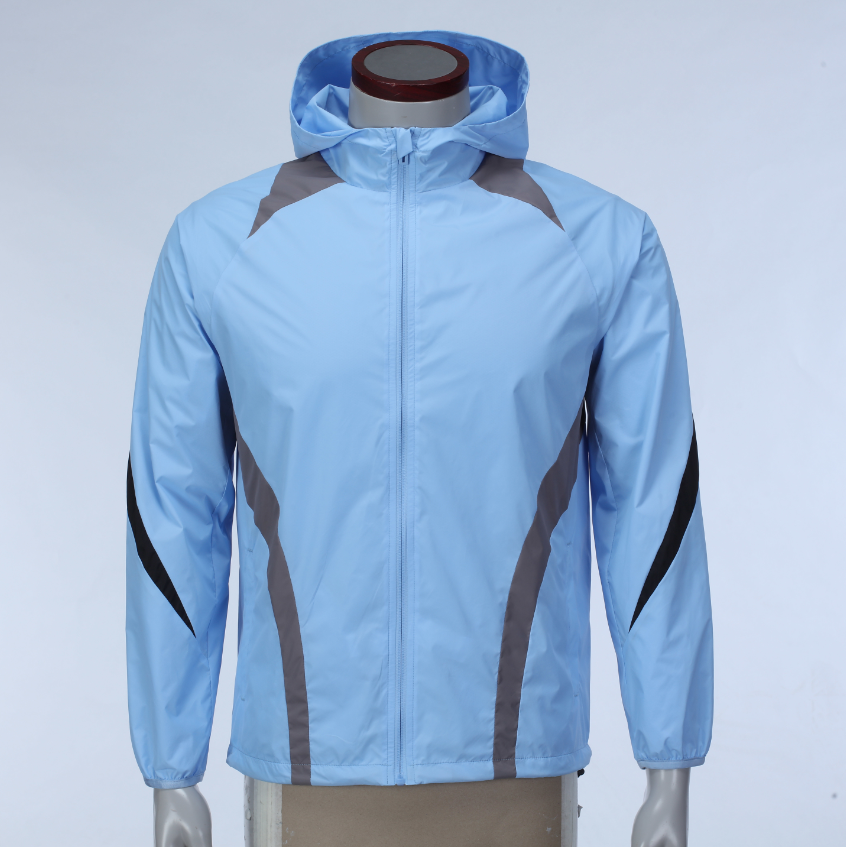 Custom Light Blue Weatherproof Training Jacket - Sizes S to 3XL