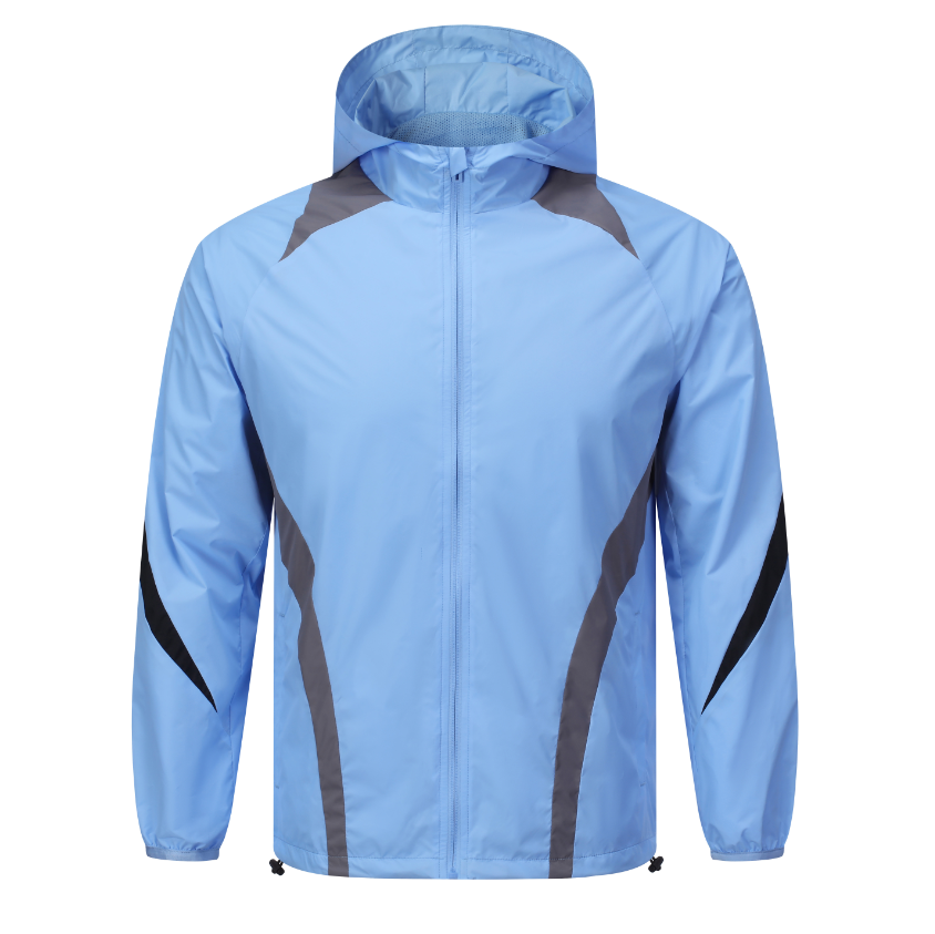 Custom Light Blue Weatherproof Training Jacket - Sizes S to 3XL