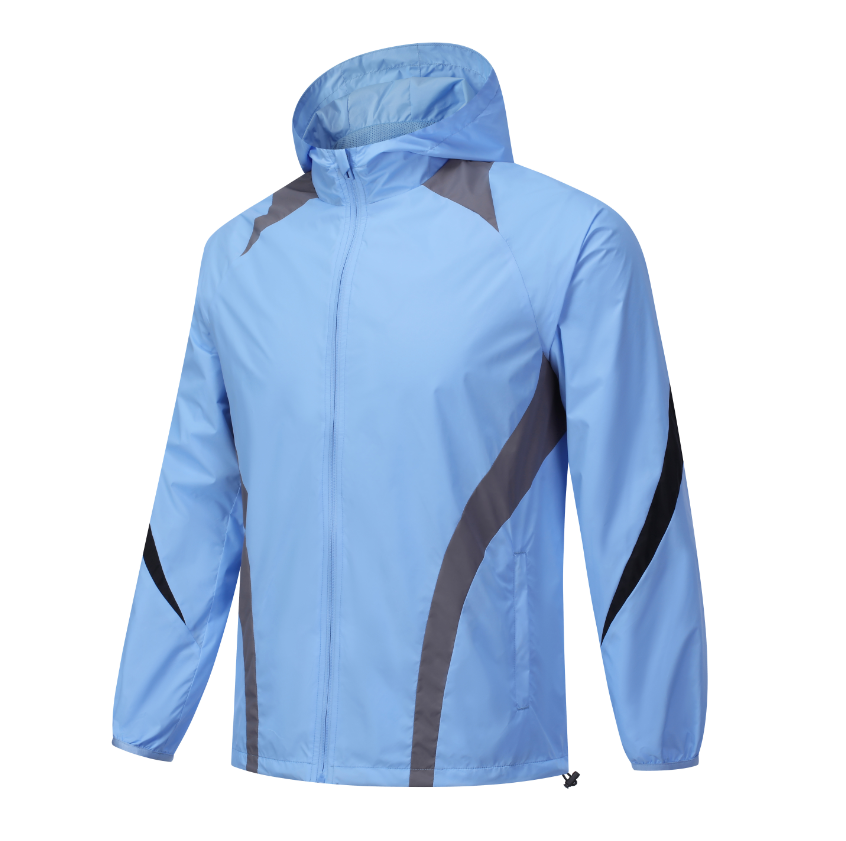 Custom Light Blue Weatherproof Training Jacket - Sizes S to 3XL