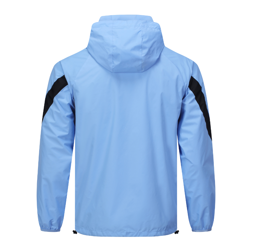 Custom Light Blue Weatherproof Training Jacket - Sizes S to 3XL