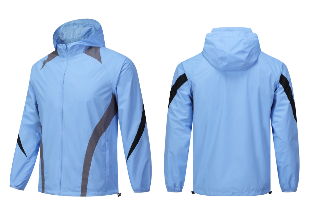 Custom Light Blue Weatherproof Training Jacket - Sizes S to 3XL