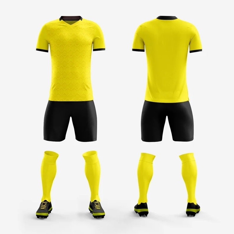 Custom Yellow and Black Football Uniform - Sizes S to 3XL