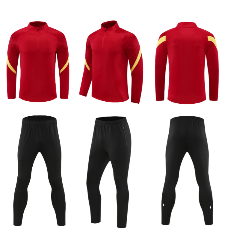 Custom Red/Yellow & Black Quarter Zip Set - Sizes S to 3XL