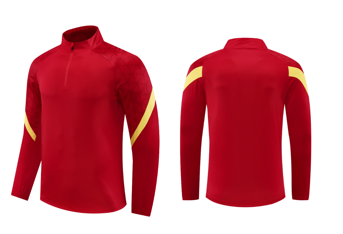 Custom Red/Yellow & Black Quarter Zip Set - Sizes S to 3XL