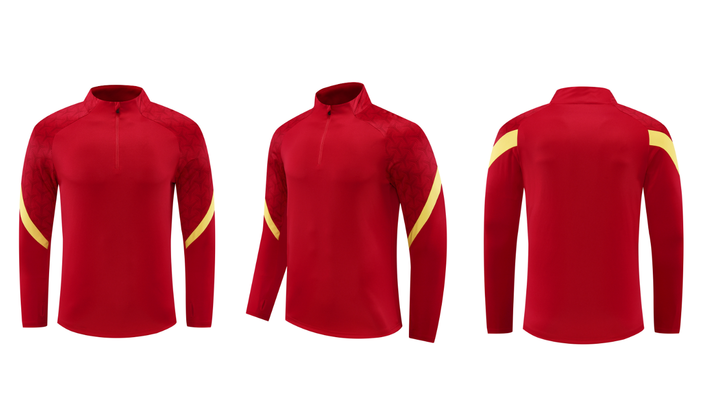 Custom Red/Yellow & Black Quarter Zip Set - Sizes S to 3XL