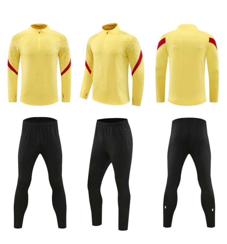 Custom Yellow/Red & Black Quarter Zip Set - Sizes S to 3XL