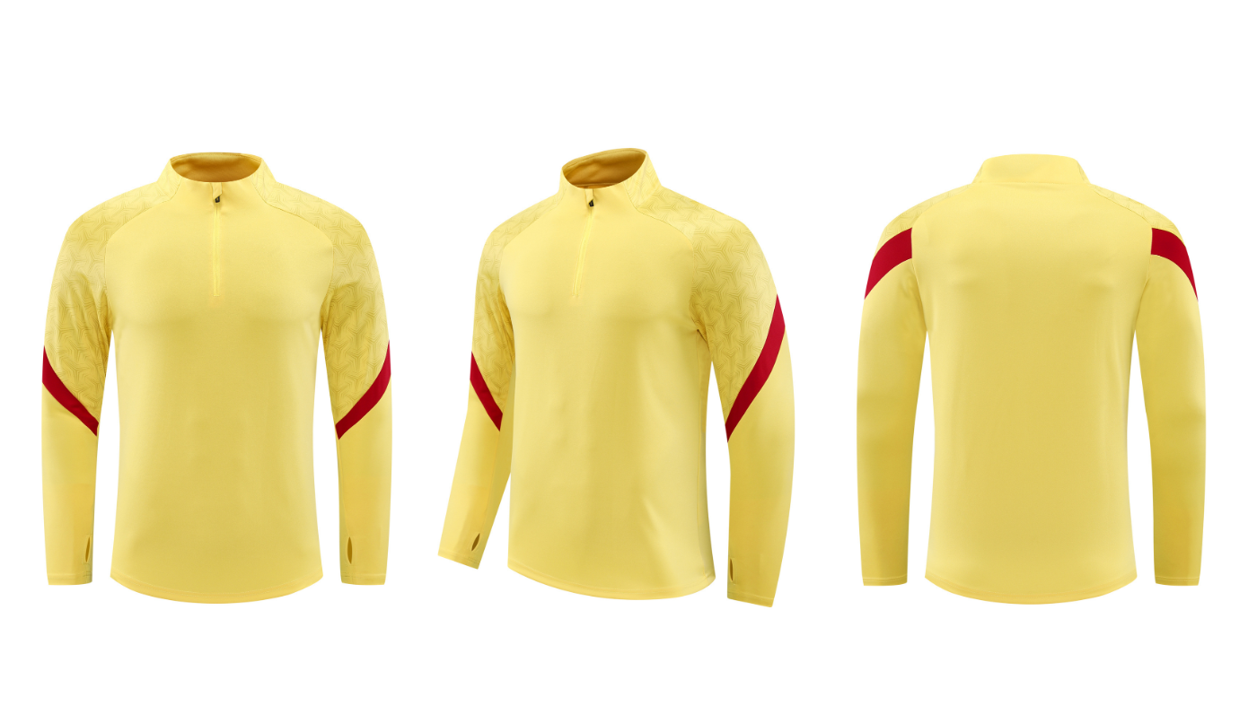Custom Yellow/Red & Black Quarter Zip Set - Sizes S to 3XL