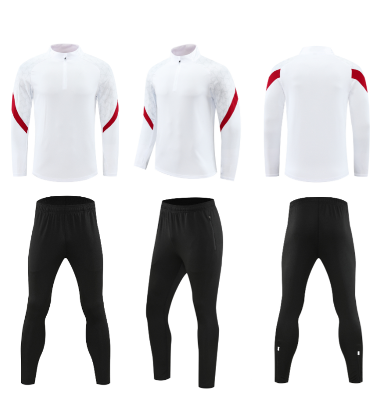 Custom White/Red & Black Quarter Zip Set - Sizes S to 3XL