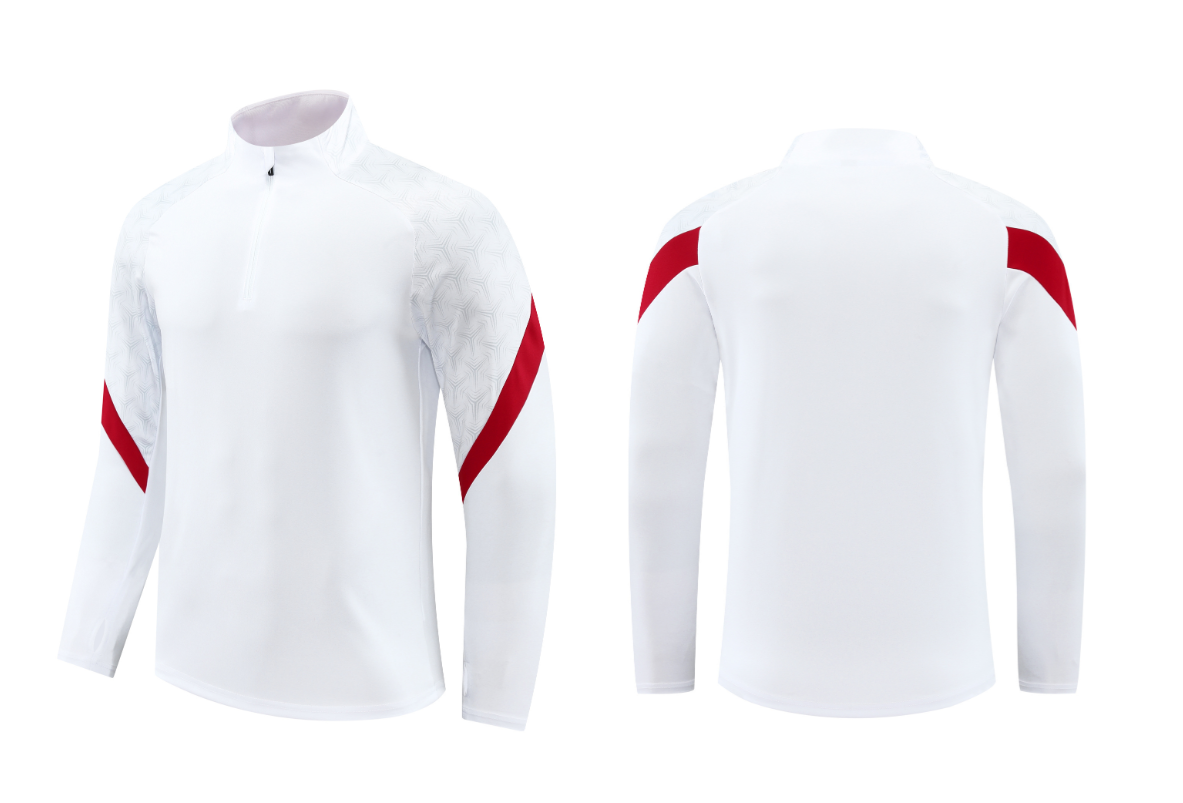 Custom White/Red & Black Quarter Zip Set - Sizes S to 3XL