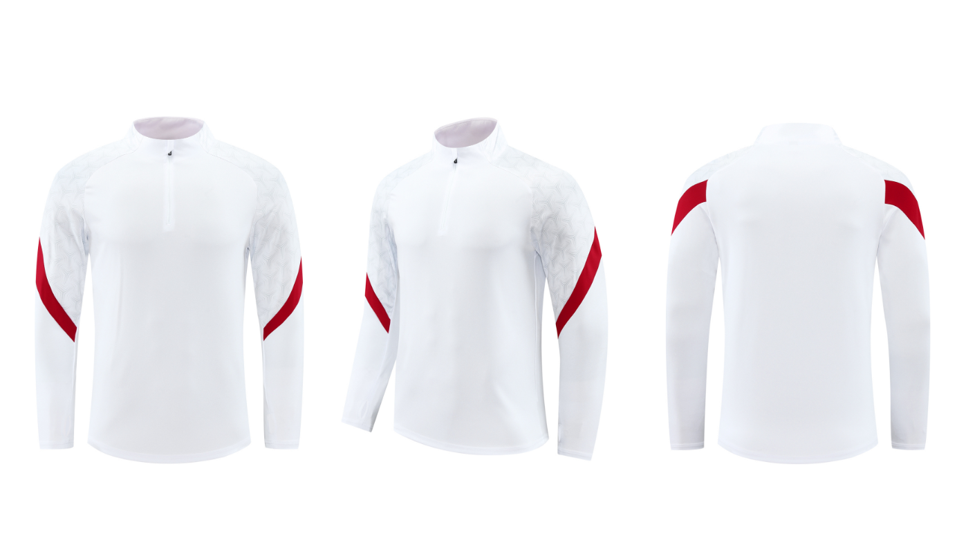 Custom White/Red & Black Quarter Zip Set - Sizes S to 3XL
