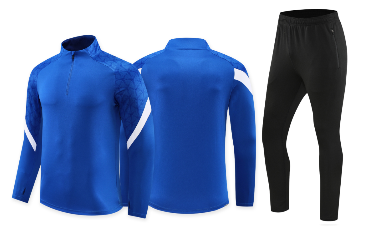 Custom Blue/White & Black Quarter Zip Set - Sizes S to 3XL