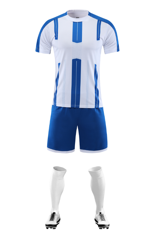 Custom White and Blue Football Uniform - Sizes S to 3XL