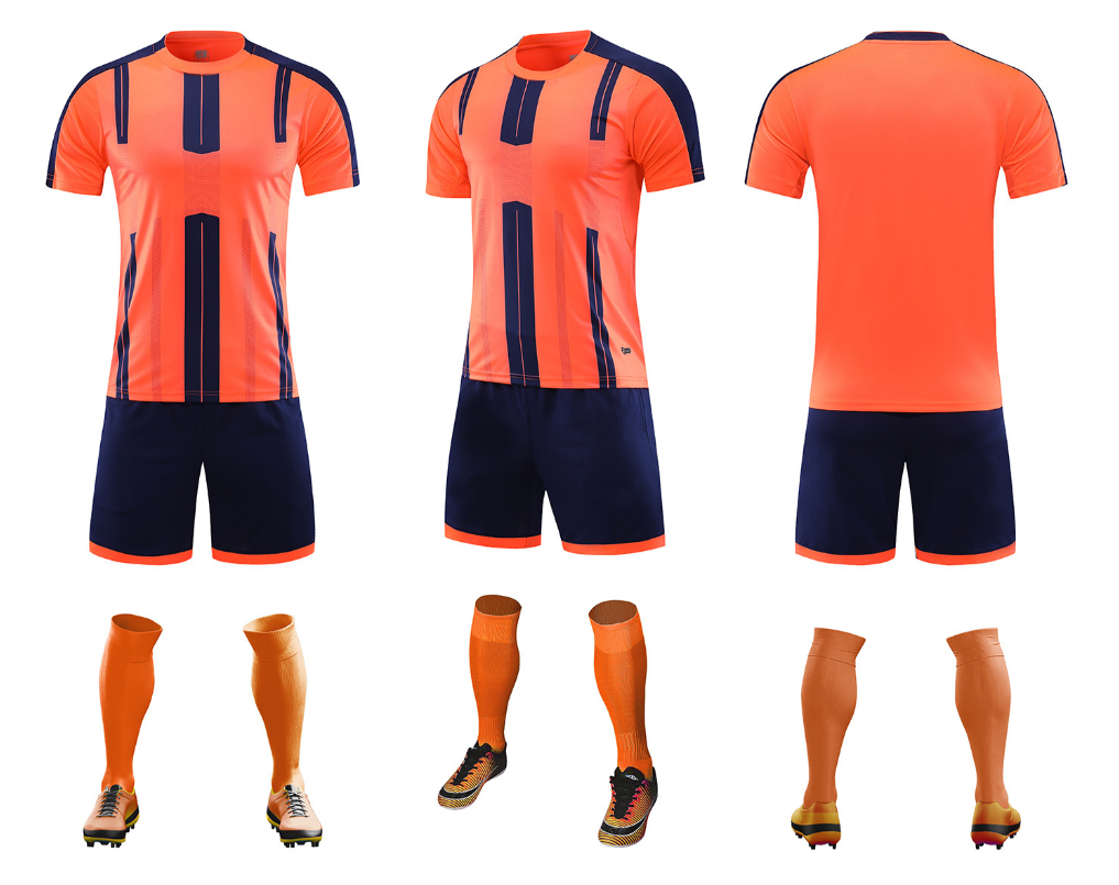 Custom Orange and Navy Football Uniform - Sizes S to 3XL