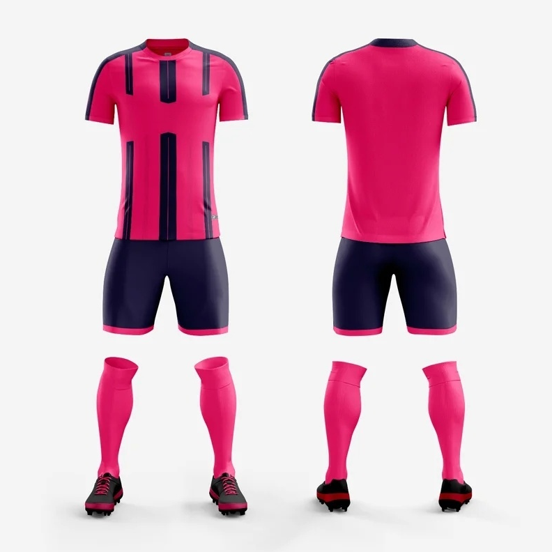 Custom Pink and Navy Football Uniform - Sizes S to 3XL