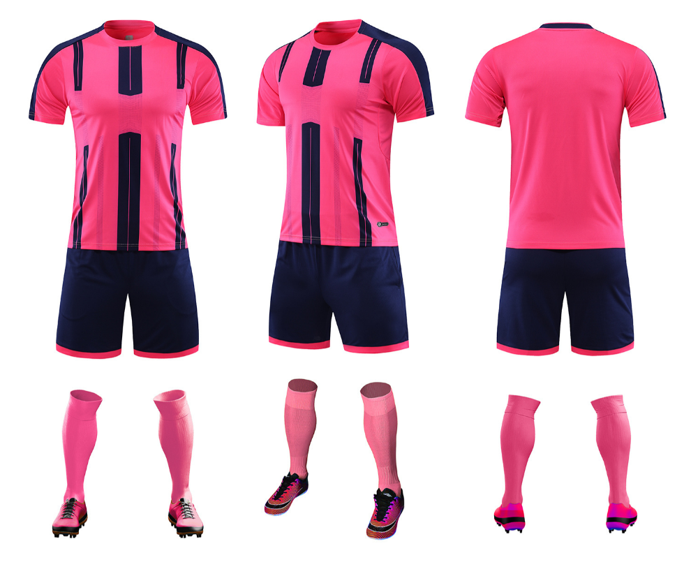 Custom Pink and Navy Football Uniform - Sizes S to 3XL