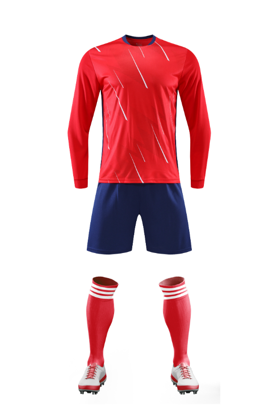 Custom Red and Navy Football Uniform - Long Sleeve - Sizes S to 3XL