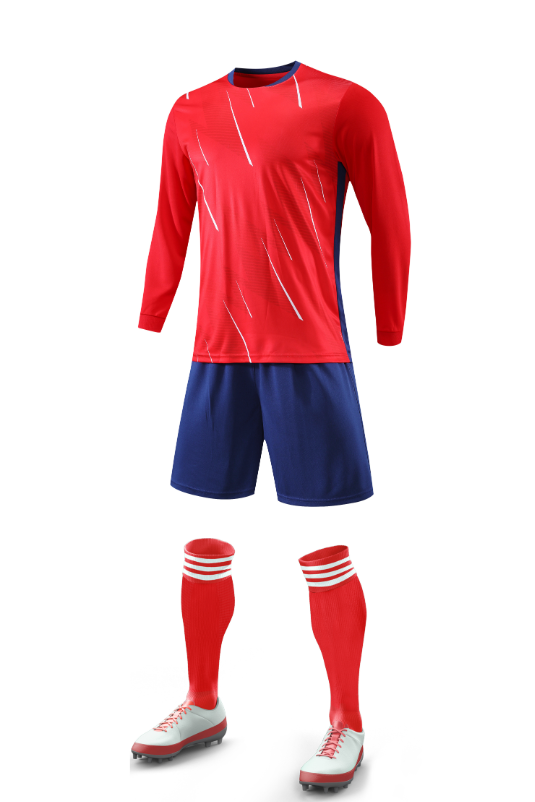 Custom Red and Navy Football Uniform - Long Sleeve - Sizes S to 3XL