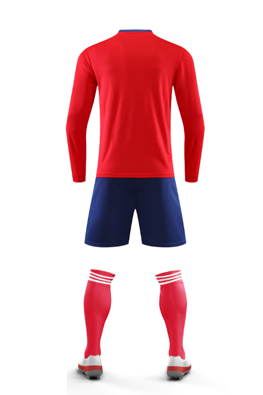 Custom Red and Navy Football Uniform - Long Sleeve - Sizes S to 3XL