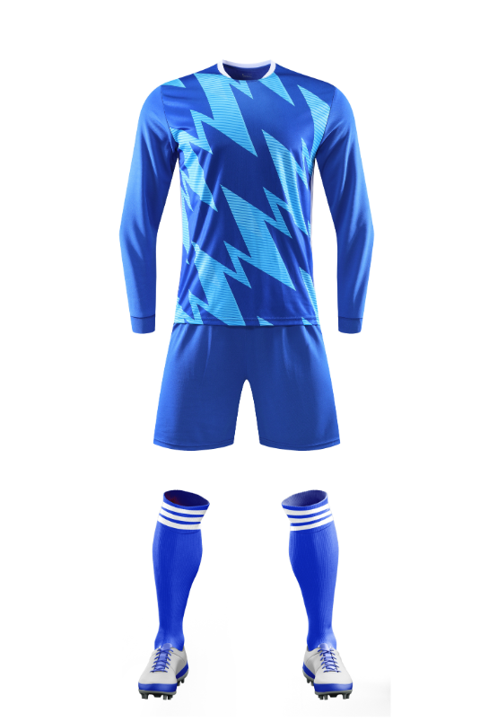 Custom Blue Football Uniform - Long Sleeve - Sizes S to 3XL
