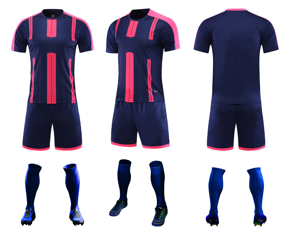 Custom Navy and Pink Football Uniform - Sizes S to 3XL