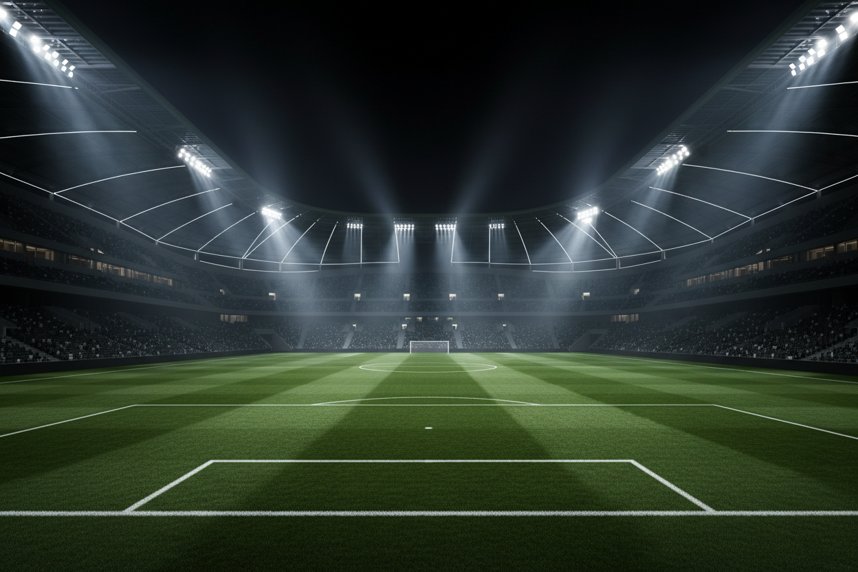 Dark modern soccer field